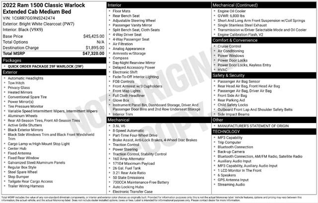 2022 Ram 1500 Classic Warlock Quad Cab 4x4 64 Box