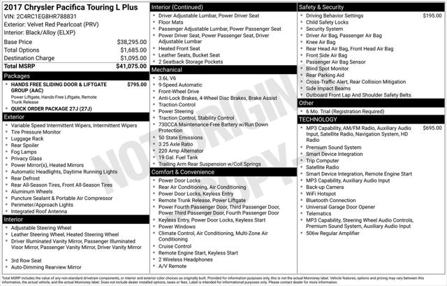 2017 Chrysler Pacifica Touring-L Plus
