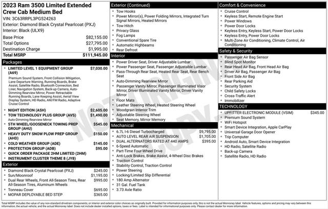 2023 Ram 3500 Limited Mega Cab 4x4 6'4" Box