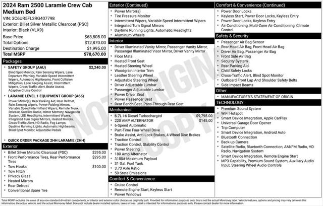 2024 Ram 2500 Laramie Crew Cab 4x4 6'4" Box for sale in McKinney, TX