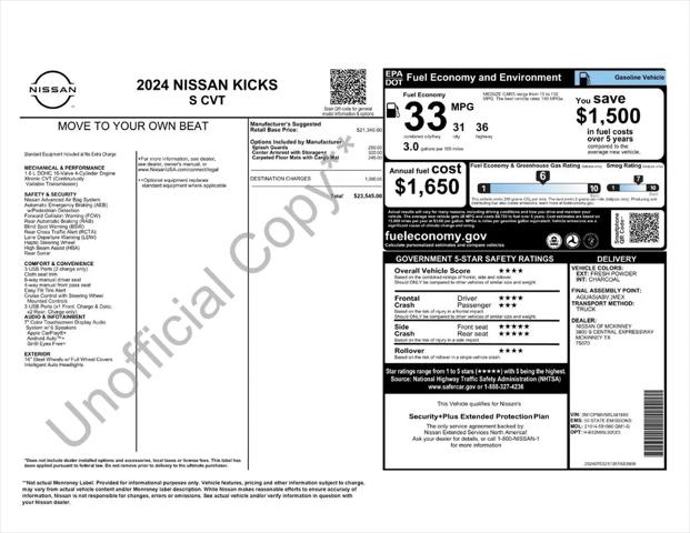 2024 Nissan Kicks S Xtronic CVT for sale in McKinney, TX