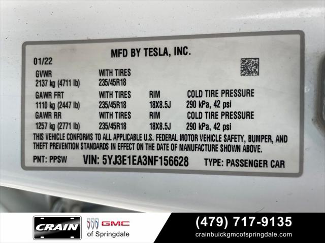 2022 Tesla Model 3 Rear-Wheel Drive