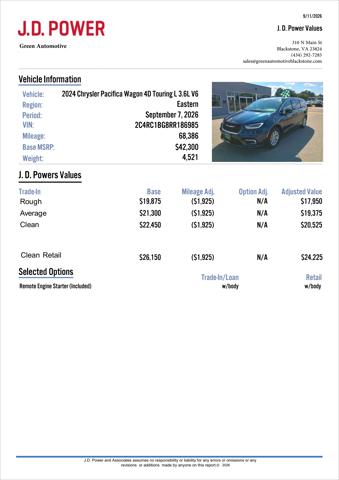 2024 Chrysler Pacifica Touring L