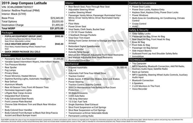 2019 Jeep Compass Latitude 4x4