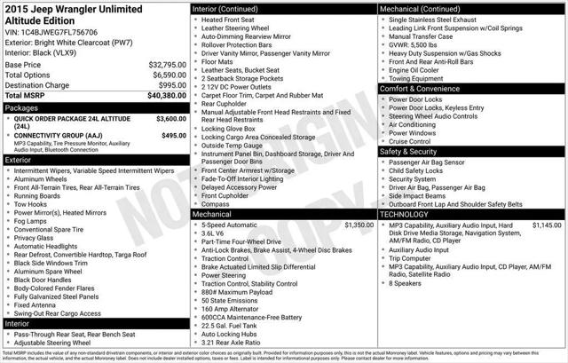2015 Jeep Wrangler Unlimited Altitude for sale in Brandon, MS