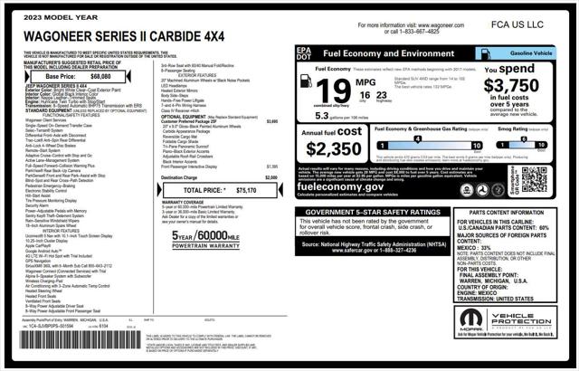 2023 Jeep Wagoneer Series II Carbide 4x4 for sale in Dartmouth, MA