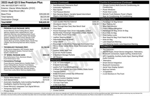 2023 Audi Q3 Premium Plus 45 TFSI S line quattro Tiptronic for sale in Huntsville, AL