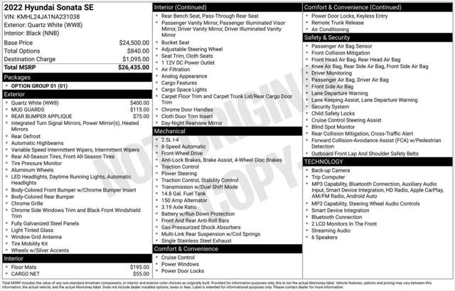 2022 Hyundai Sonata SE for sale in Greensboro, NC