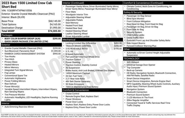 2023 RAM 1500 Limited Crew Cab 4x4 57 Box 2023 RAM 1500 Limited Crew Cab 4x4 57 Box