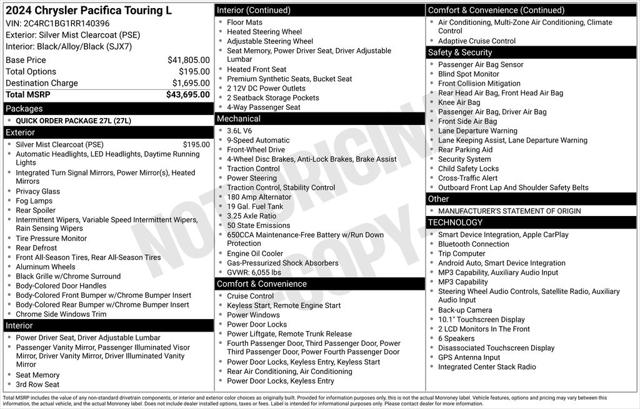 2024 Chrysler Pacifica Touring L for sale in Warren, MI