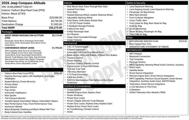 2026 Jeep Compass Latitude Altitude