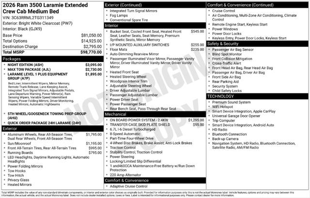 2026 Ram 3500 Laramie Mega Cab 4x4 64 Box