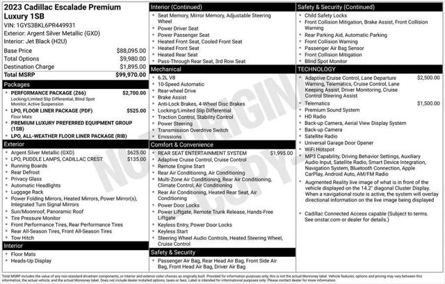 2023 Cadillac Escalade 2WD Premium Luxury for sale in Pensacola, FL