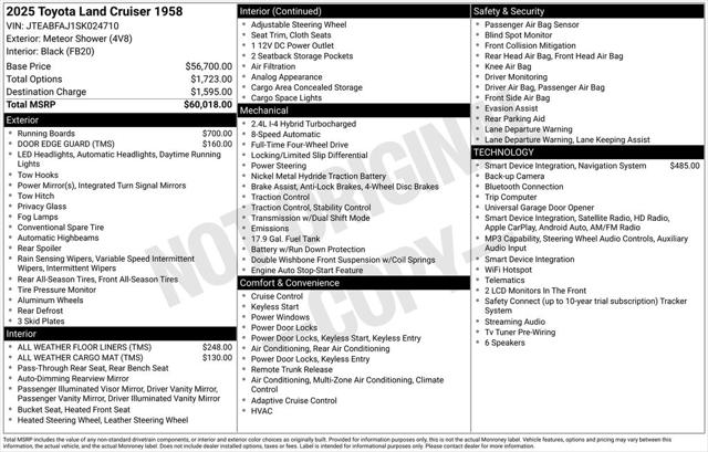 2025 Toyota Land Cruiser 1958 2025 Toyota Land Cruiser 1958