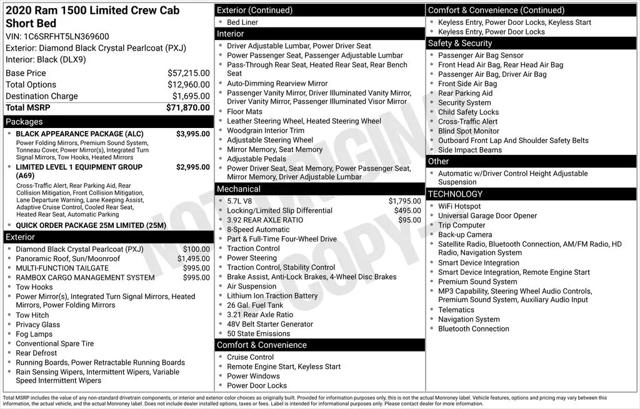 2020 Ram 1500 Limited Crew Cab 4x4 5'7" Box