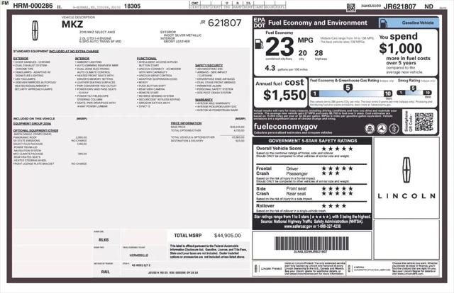 2018 Lincoln MKZ Select for sale in Gurnee, IL