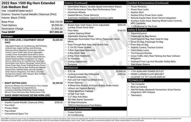 2022 Ram 1500 Big Horn Quad Cab 4x4 64 Box