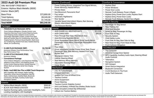 2023 Audi Q8 Premium Plus 55 TFSI quattro Tiptronic for sale in Schaumburg, IL