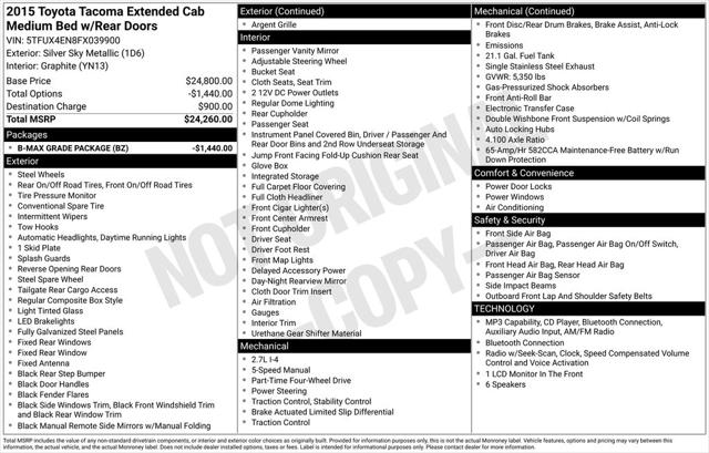 2015 Toyota Tacoma Base 2015 Toyota Tacoma Base