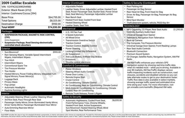 2009 Cadillac Escalade Standard for sale in Warren, MI