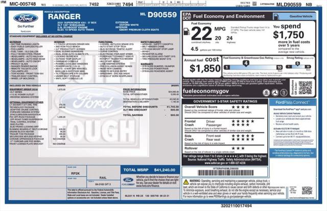 2021 Ford Ranger XLT for sale in Huntsville, AL
