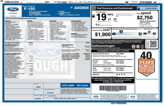 Used 2018 Ford F-150 King Ranch For Sale in Muscle Shoals, AL