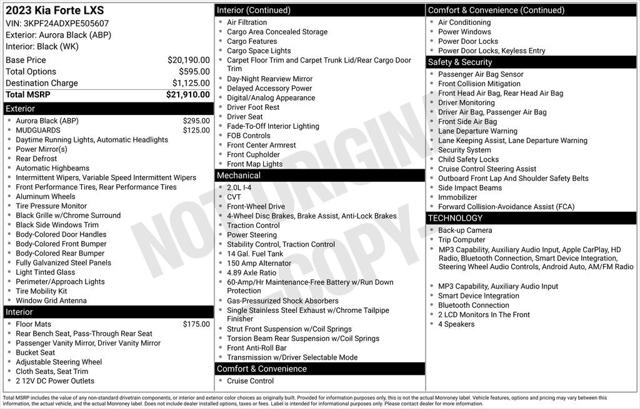 2023 Kia Forte LXS 2023 Kia Forte LXS