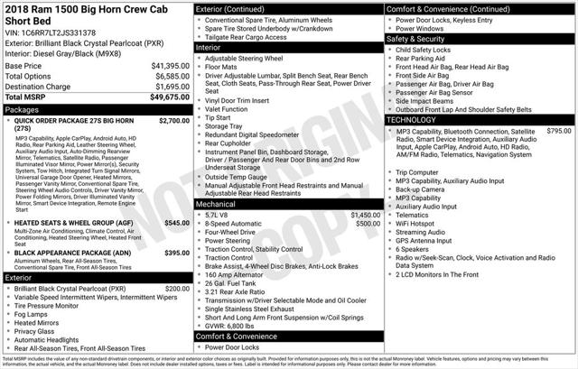 2018 Ram 1500 Big Horn Crew Cab 4x4 5'7" Box