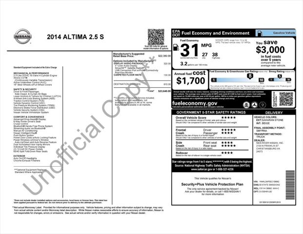 2014 Nissan Altima 2.5 S for sale in Roanoke, VA
