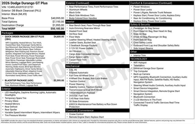 2026 Dodge Durango GT Plus AWD