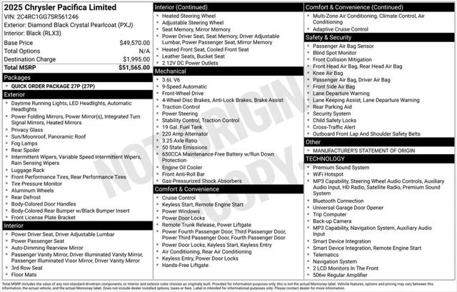 2025 Chrysler Pacifica Limited 2025 Chrysler Pacifica Limited