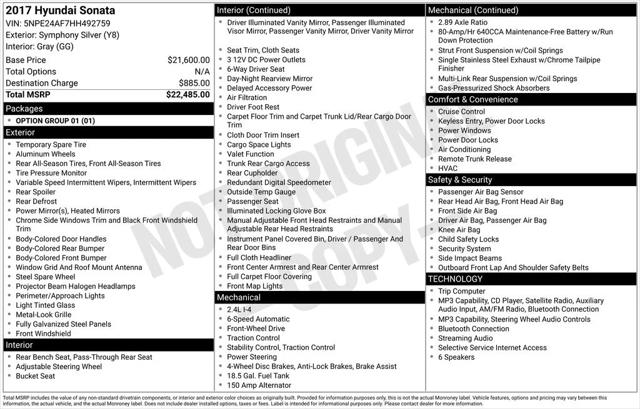 2017 Hyundai Sonata Base 2017 Hyundai Sonata Base