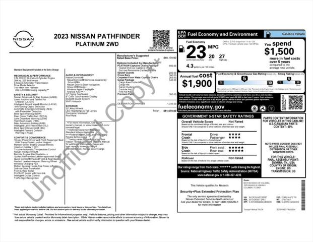 2023 Nissan Pathfinder Platinum FWD for sale in Huntsville, AL