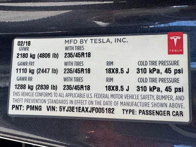 2018 Tesla Model 3 Long Range