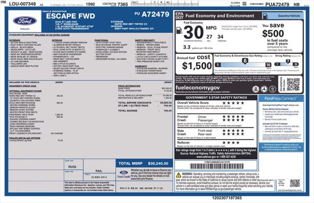 Used 2023 Ford Escape ST-Line For Sale in Muscle Shoals, AL
