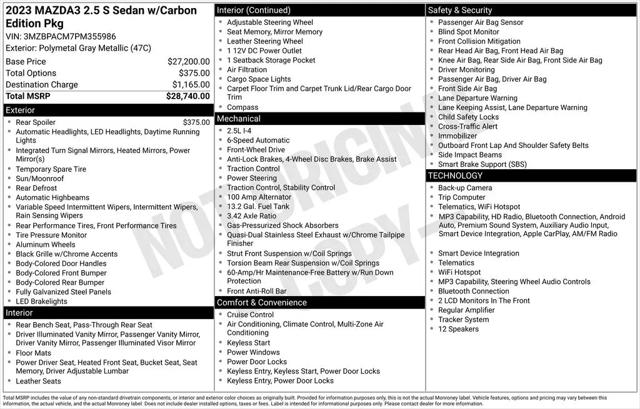 2023 Mazda Mazda3 2.5 S Carbon Edition