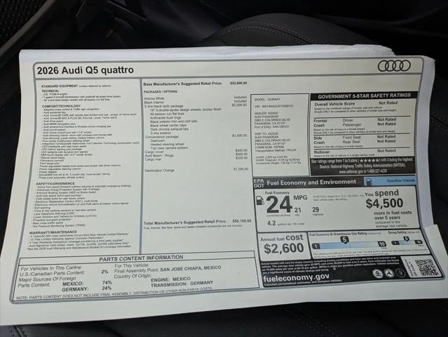 2026 Audi Q5 Premium TFSI quattro S tronic