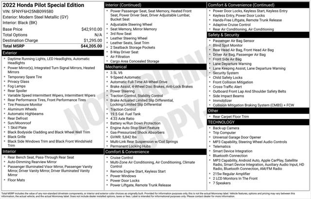 2022 Honda Pilot AWD Special Edition