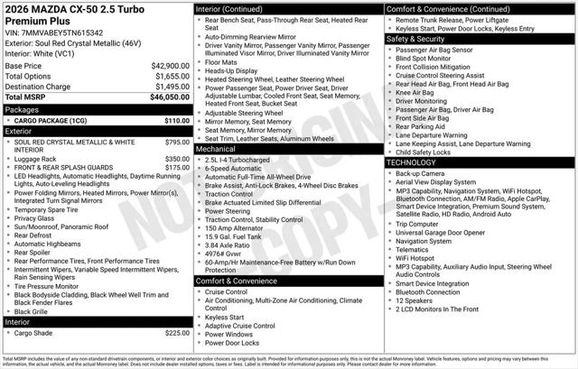 2026 Mazda CX-50 2.5 Turbo Premium Plus