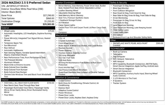 2026 Mazda Mazda3 2.5 S Preferred