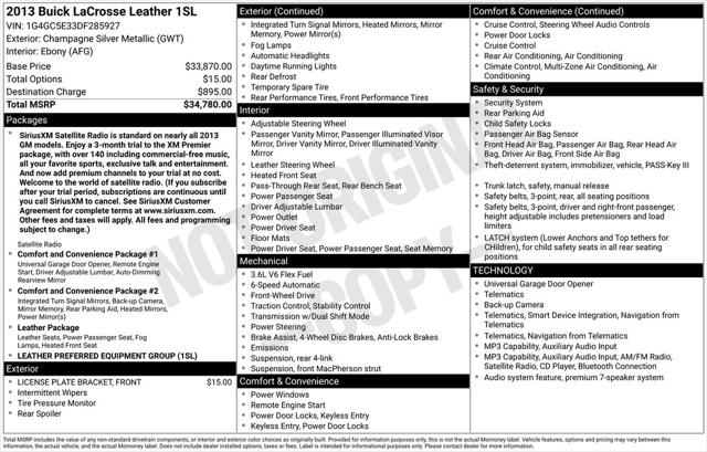 2013 Buick LaCrosse Leather Group for sale in Ozark, MT