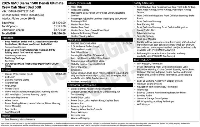 Used 2026 GMC Sierra 1500 Crew Cab  Short Bed  Denali Ultimate  4WD For Sale in Muscle Shoals, AL