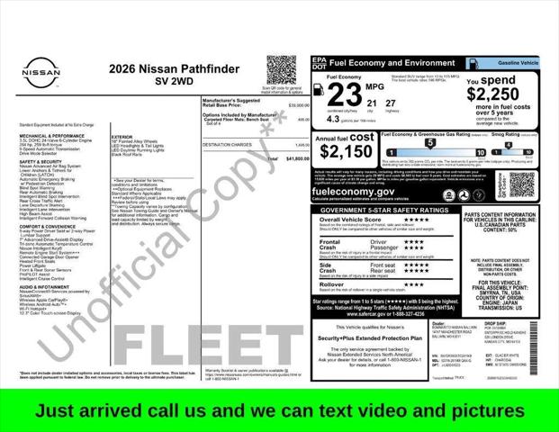 2026 Nissan Pathfinder SV for sale in Sherman, TX