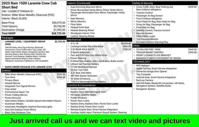 2023 Ram 1500 Laramie Crew Cab 4x4 5'7" Box for sale in Sherman, TX