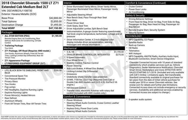 2018 Chevrolet Silverado 1500 2LT for sale in Cincinnati, OH