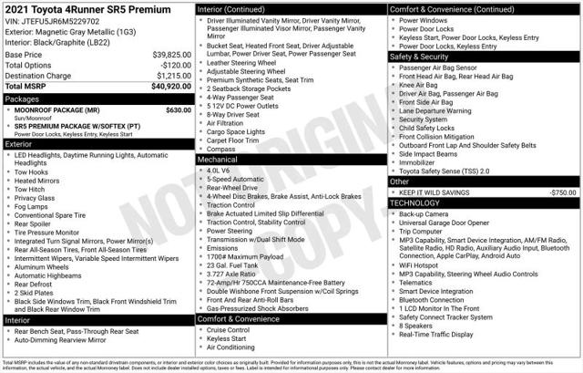 2021 Toyota 4Runner SR5 Premium for sale in Huntsville, AL