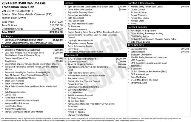 2024 Ram 3500 Tradesman/SLT/Laramie/Limited
