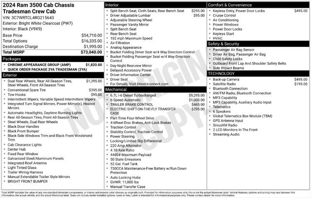 2024 Ram 3500 Tradesman/SLT/Laramie/Limited