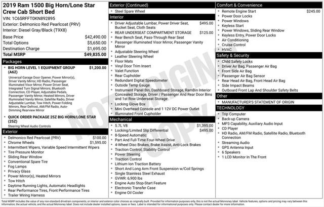 2019 Ram 1500 Big Horn/Lone Star Crew Cab 4x4 5'7" Box