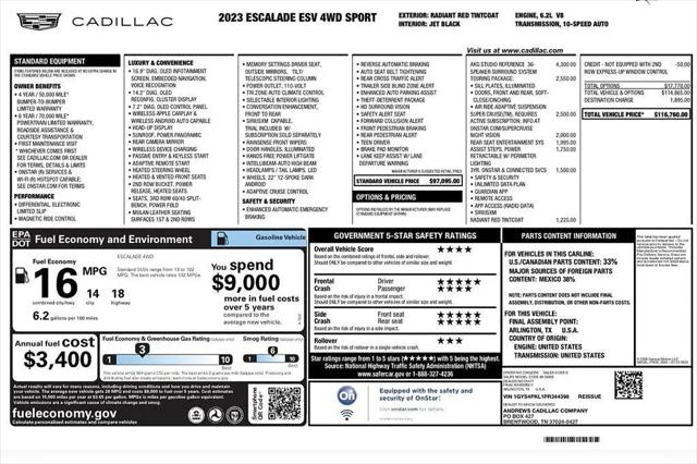 2023 Cadillac Escalade ESV 4WD Sport for sale in Evansville, IN